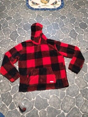 Black Jack thick fuzzy men's pullover hoodie size large